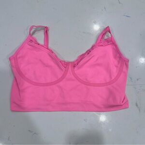 Pink Lace Trim Bralette